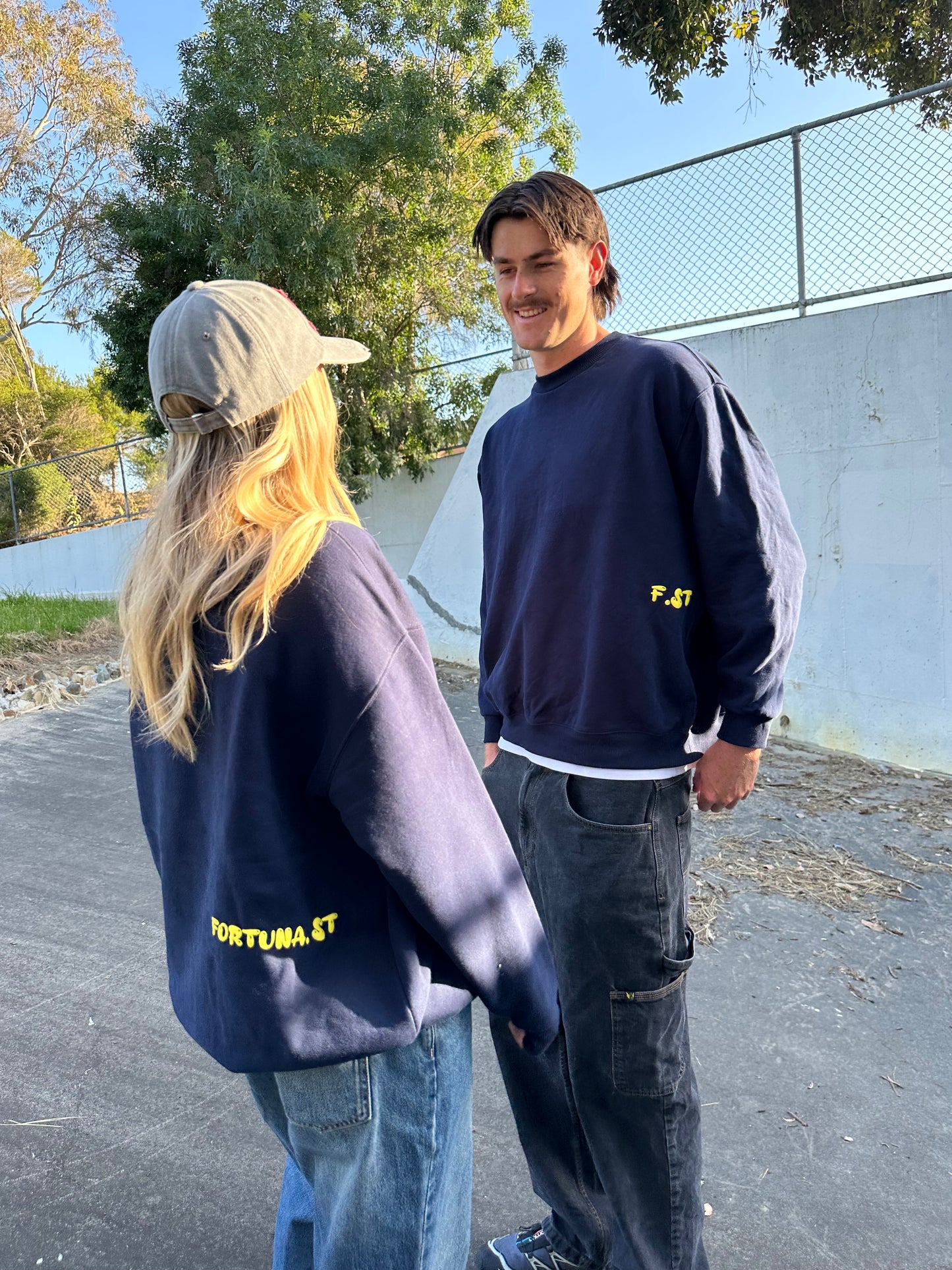 F.ST HEAVYWEIGHT SWEATSHIRT NAVY/YELLOW